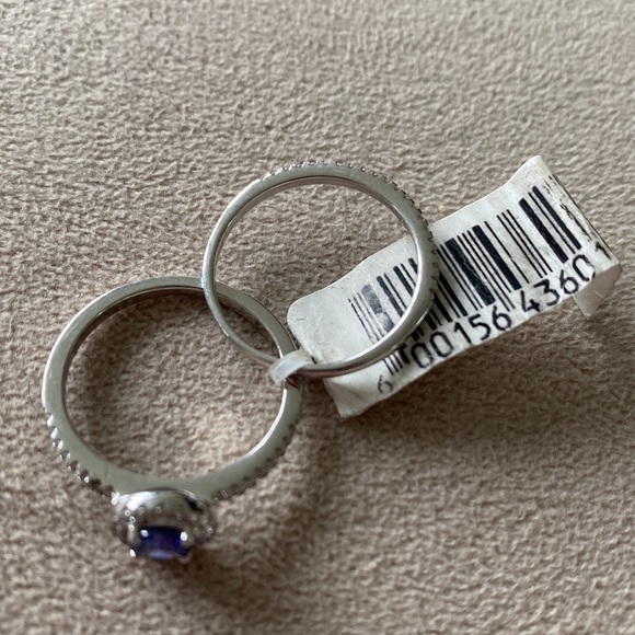 Imitation Sapphire Engagement Set - Picture 4 of 4